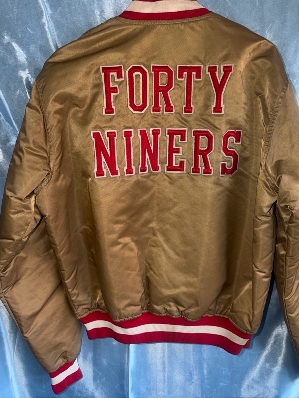 Vintage San Francisco 49ers Starter Jacket Gold, 80s/90s Sz L - Picture 2 of 10